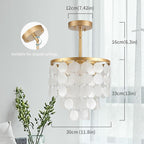 Floral Crystal Ceiling Light 3-Light Chandelier