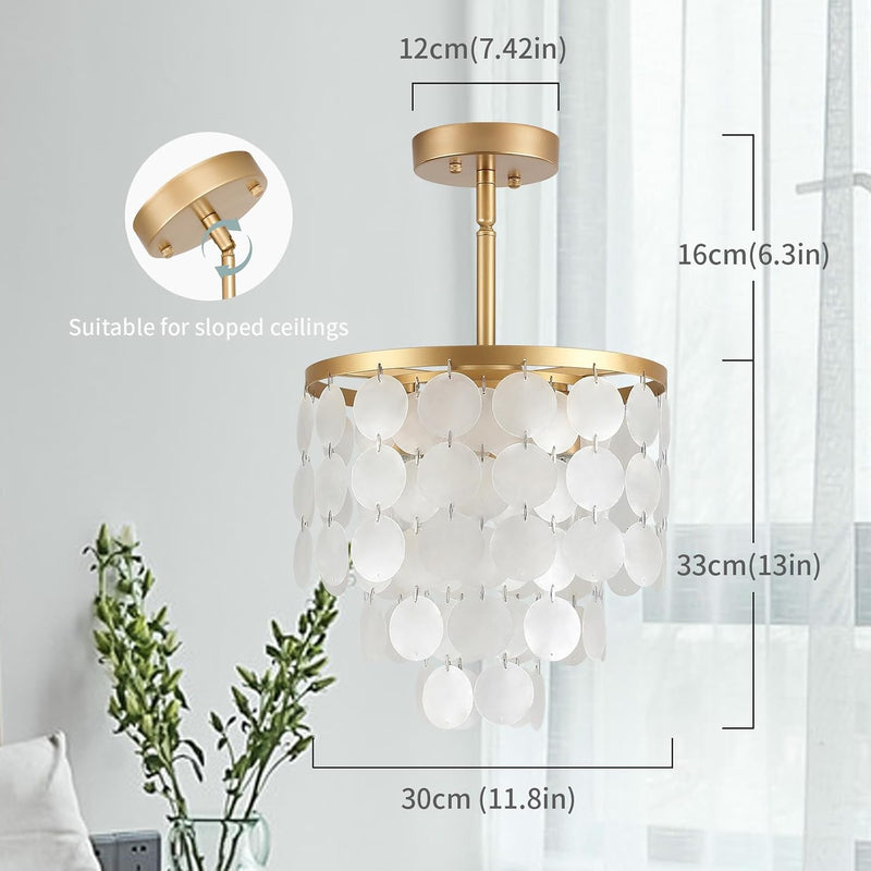 Floral Crystal Ceiling Light 3-Light Chandelier
