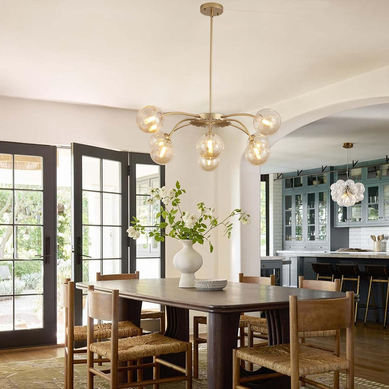 Floral Crystal Ceiling Light 3-Light Chandelier