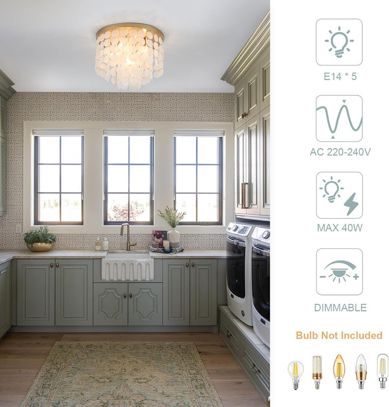 Floral Crystal Ceiling Light 3-Light Chandelier
