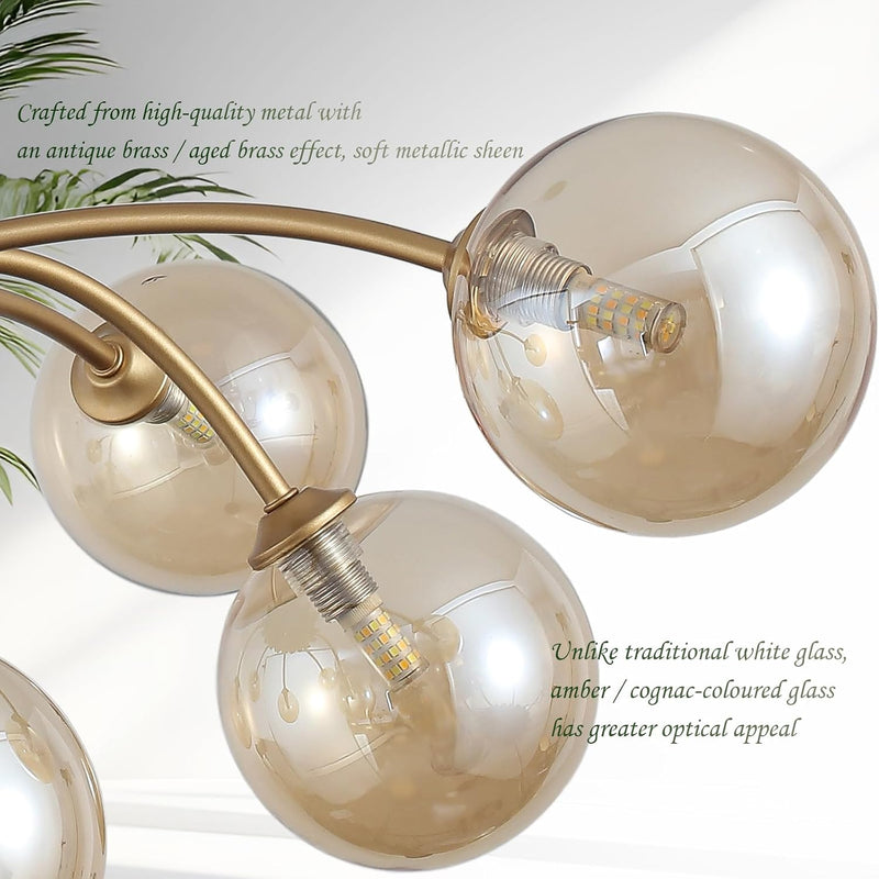 Floral Crystal Ceiling Light 3-Light Chandelier
