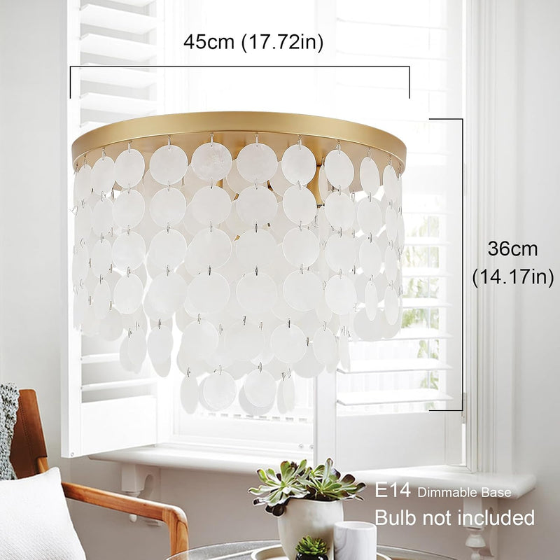 Floral Crystal Ceiling Light 3-Light Chandelier