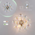 Floral Crystal Ceiling Light 3-Light Chandelier