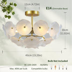 Floral Crystal Ceiling Light 3-Light Chandelier