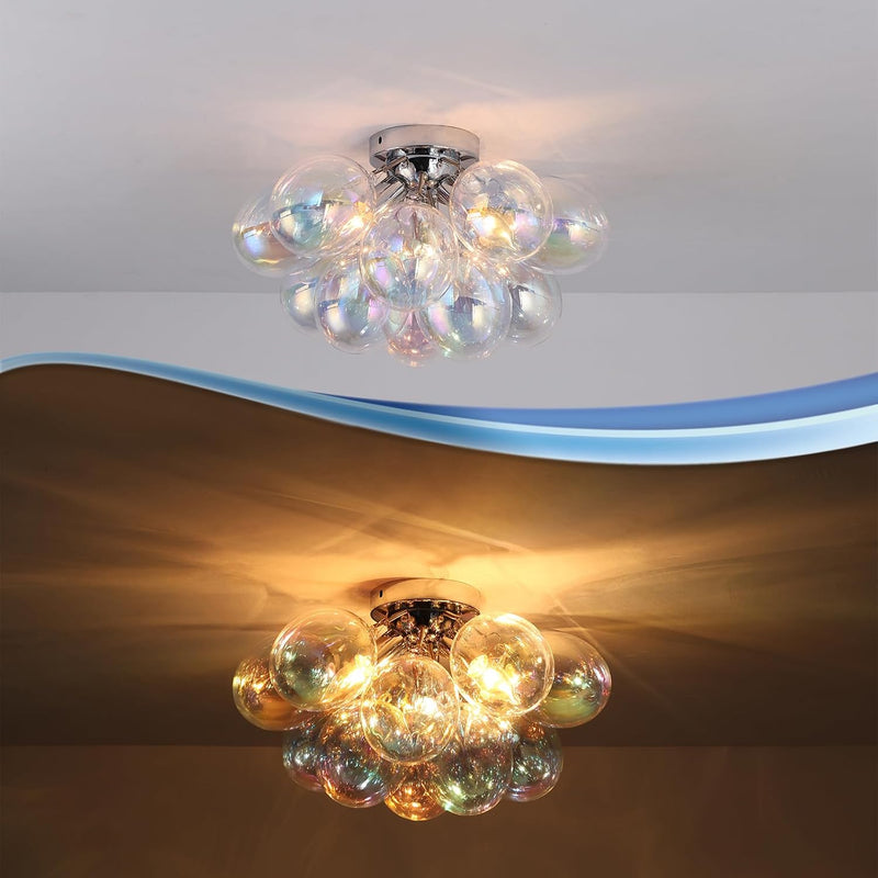 Floral Crystal Ceiling Light 3-Light Chandelier