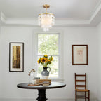 Floral Crystal Ceiling Light 3-Light Chandelier