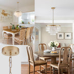 Floral Crystal Ceiling Light 3-Light Chandelier