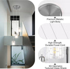 Glass Ceiling Pendant Light Modern 3-Light Chrome Chandelier
