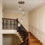 Glass Ceiling Pendant Light Modern 3-Light Chrome Chandelier