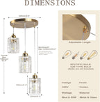 Glass Ceiling Pendant Light Modern 3-Light Chrome Chandelier