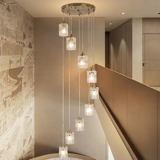 Glass Ceiling Pendant Light Modern 3-Light Chrome Chandelier