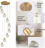 Glass Ceiling Pendant Light Modern 3-Light Chrome Chandelier