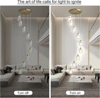 Glass Ceiling Pendant Light Modern 3-Light Chrome Chandelier