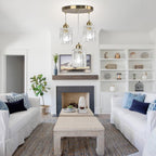 Glass Ceiling Pendant Light Modern 3-Light Chrome Chandelier