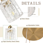 Glass Ceiling Pendant Light Modern 3-Light Chrome Chandelier