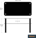 Glass Coffee Table Slimline Side with Shelf