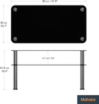 Glass Coffee Table Slimline Side with Shelf