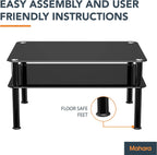 Glass Coffee Table Slimline Side with Shelf