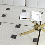 Glass Coffee Table with Chrome Legs for Living