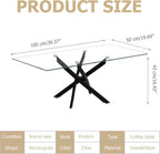 Glass Coffee Table with Metal Legs Modern Simple