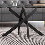 Glass Coffee Table with Metal Legs Modern Simple