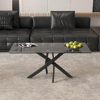 Glass Coffee Table with Metal Legs Modern Simple