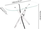Glass Console Table Modern Contemporary Style Hallway
