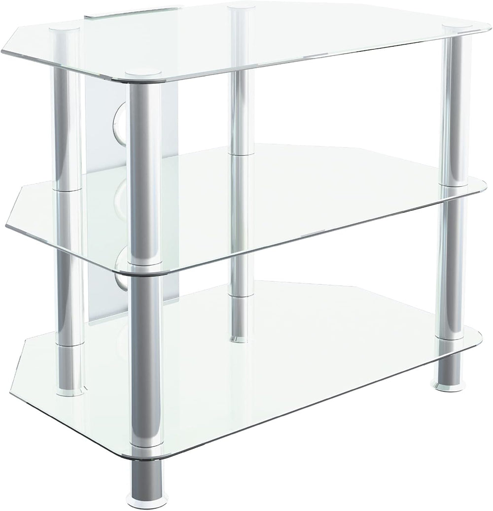 Glass Corner TV Stand Universal Clear Unit 60CM