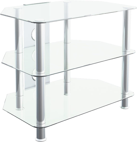 Glass Corner TV Stand Universal Clear Unit 60CM