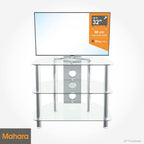 Glass Corner TV Stand Universal Clear Unit 60CM