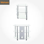 Glass Corner TV Stand Universal Clear Unit 60CM