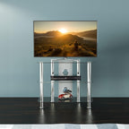 Glass Corner TV Stand Universal Clear Unit 60CM