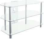 Glass Corner TV Stand Universal Clear Unit 80CM