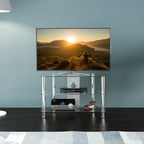 Glass Corner TV Stand Universal Clear Unit 80CM