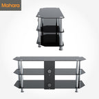 Glass Corner TV Stand Universal Unit 114CM Wide