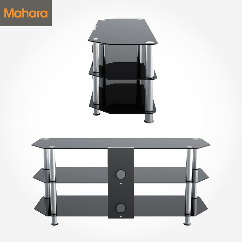 Glass Corner TV Stand Universal Unit 114CM Wide
