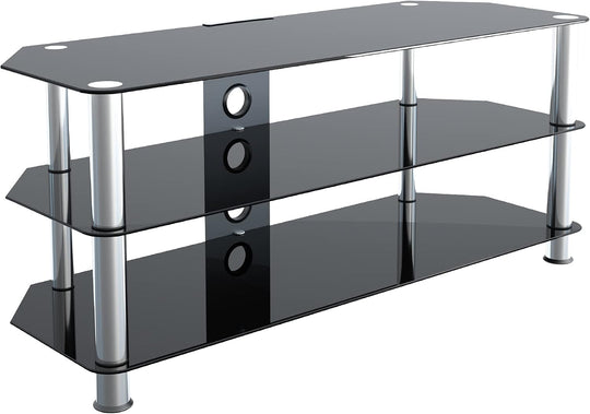 Glass Corner TV Stand Universal Unit 114CM Wide