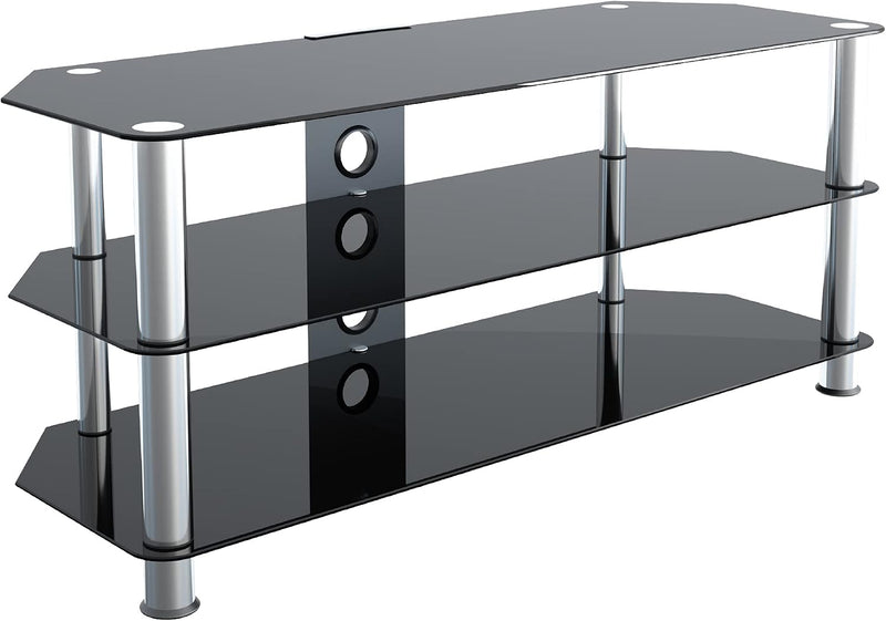 Glass Corner TV Stand Universal Unit 114CM Wide