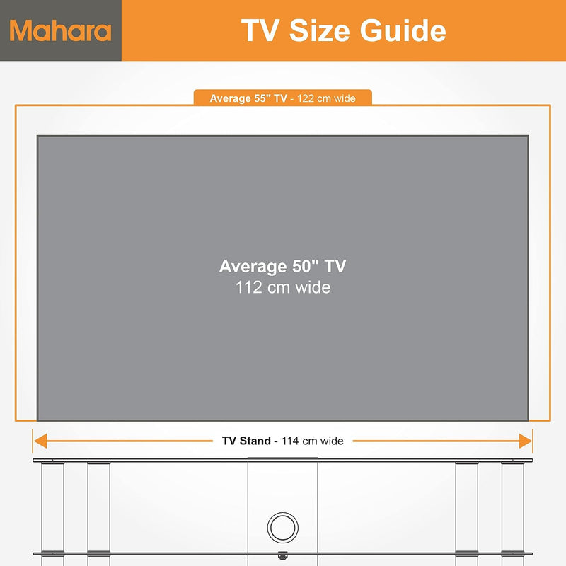 Glass Corner TV Stand Universal Unit 114CM Wide