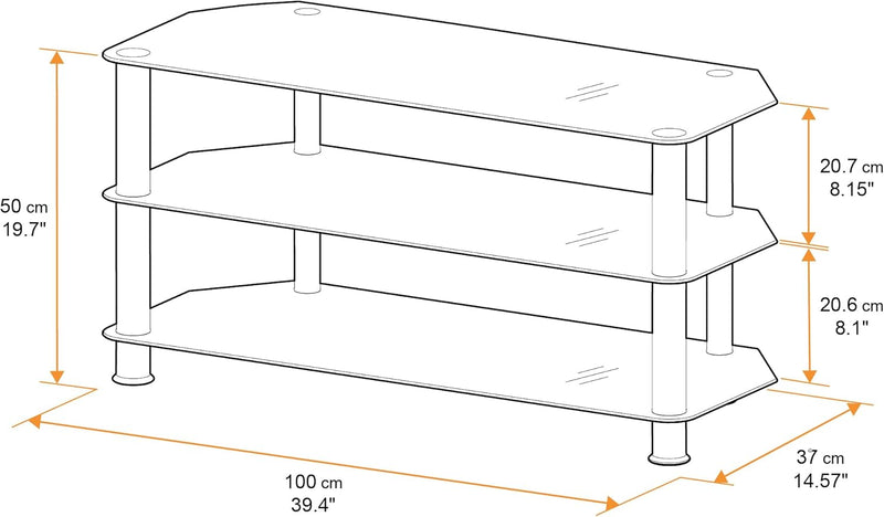 Glass Corner TV Stand Universal Unit