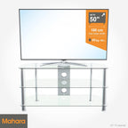 Glass Corner TV Stand with Cable Management Floor
