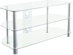 Glass Corner TV Stand with Cable Management Floor