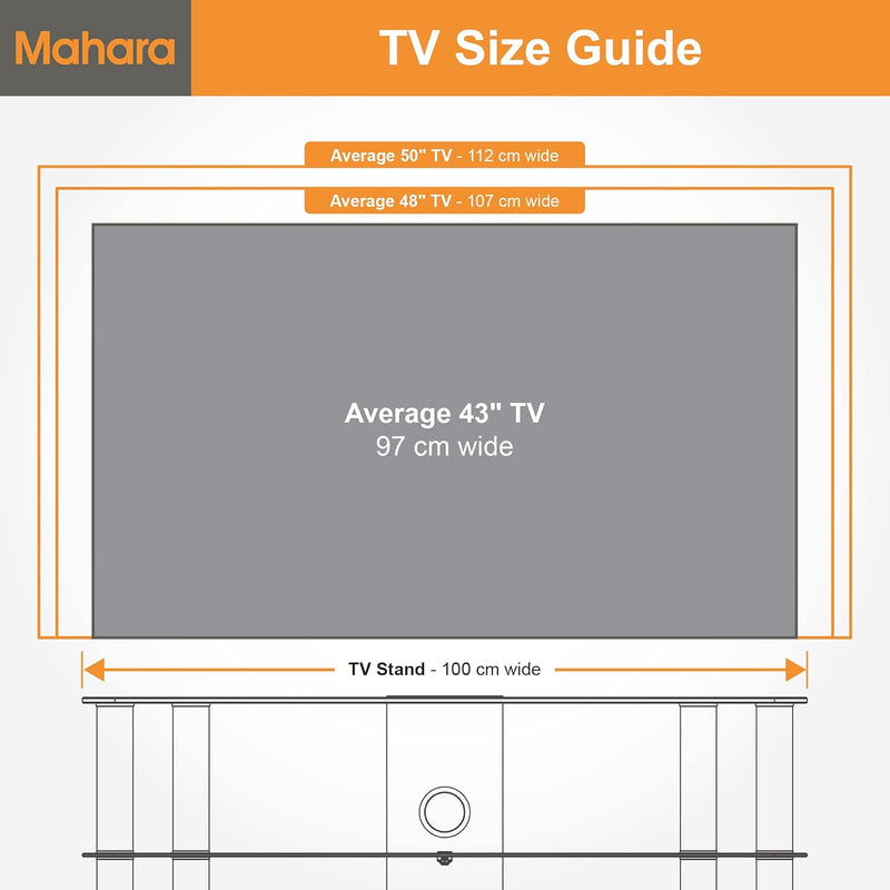 Glass Corner TV Stand with Cable Management Floor