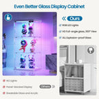 Glass Display Cabinet with RGB Lights 3-Tier