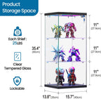 Glass Display Cabinet with RGB Lights 3-Tier
