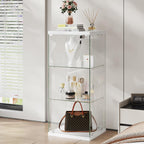 Glass Display Cabinet with RGB Lights 3-Tier