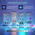 Glass Display Cabinet with RGB Lights 3-Tier