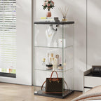 Glass Display Cabinet with RGB Lights 3-Tier
