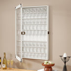 Glass Display Case Lockable 72 Slots Wooden Cabinet
