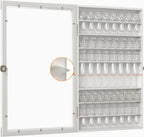 Glass Display Case Lockable 72 Slots Wooden Cabinet
